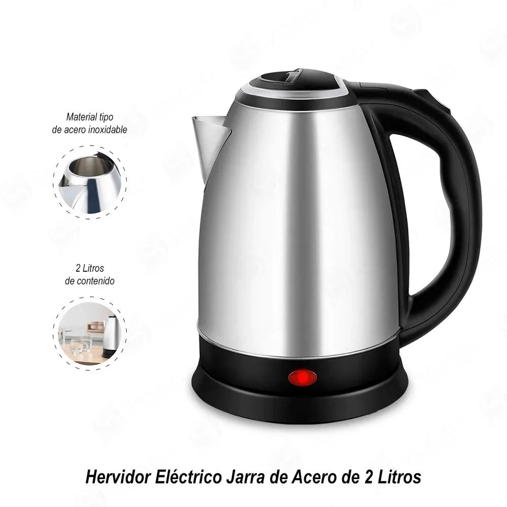 Hervidor Eléctrico Jarra de Acero de 2 Litros